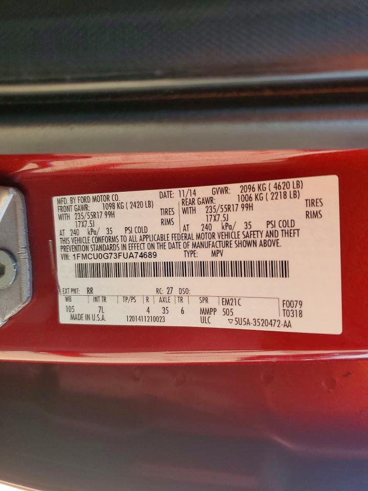 2015 FORD ESCAPE SE photo 14