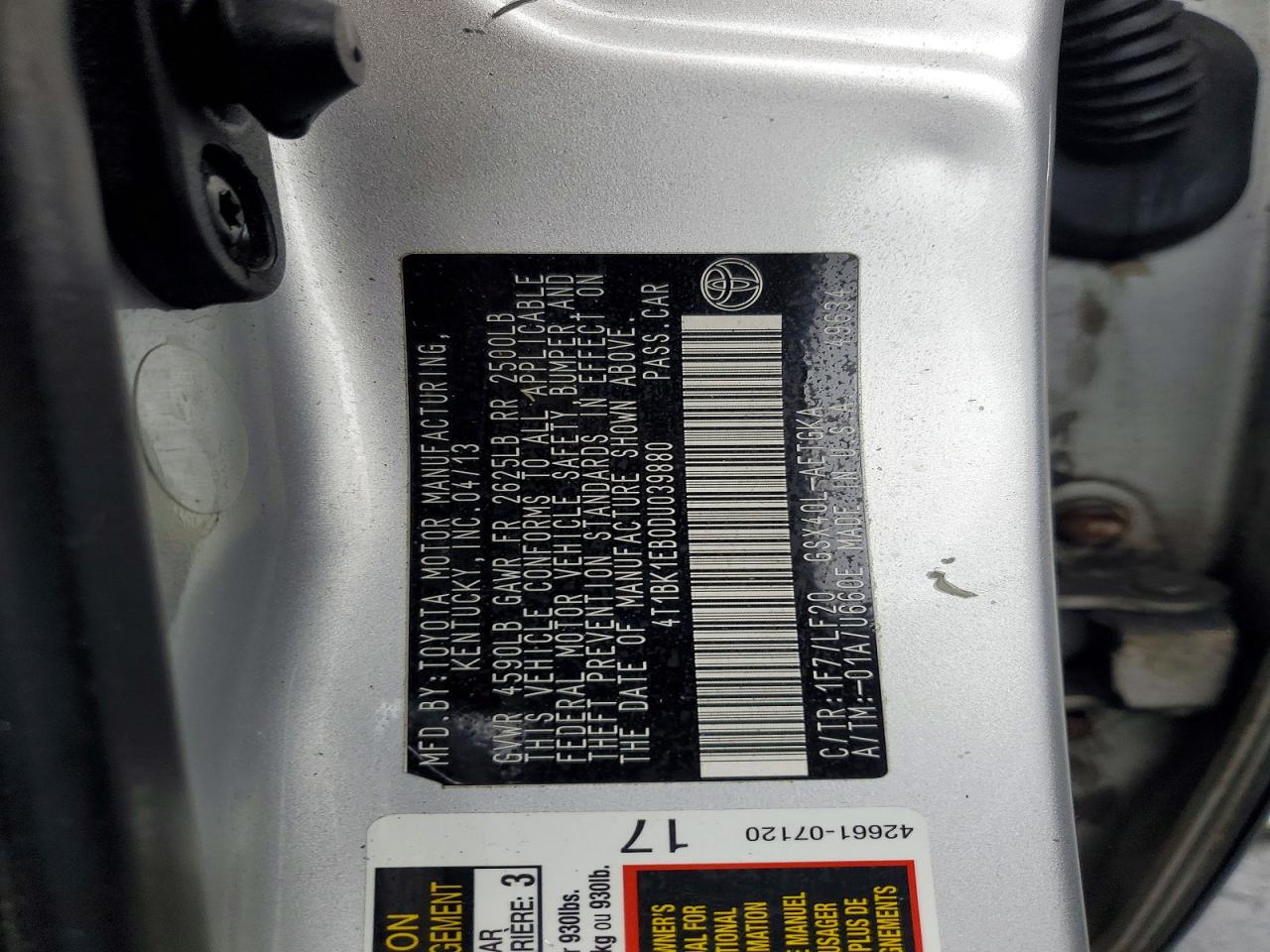 2013 TOYOTA AVALON BASE photo 23