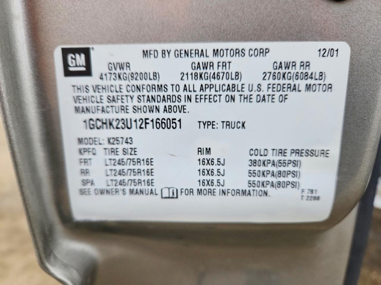 2002 CHEVROLET SILVERADO K2500 HEAVY DUTY photo 12