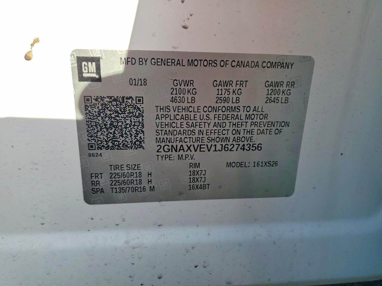 2018 CHEVROLET EQUINOX PREMIER photo 13