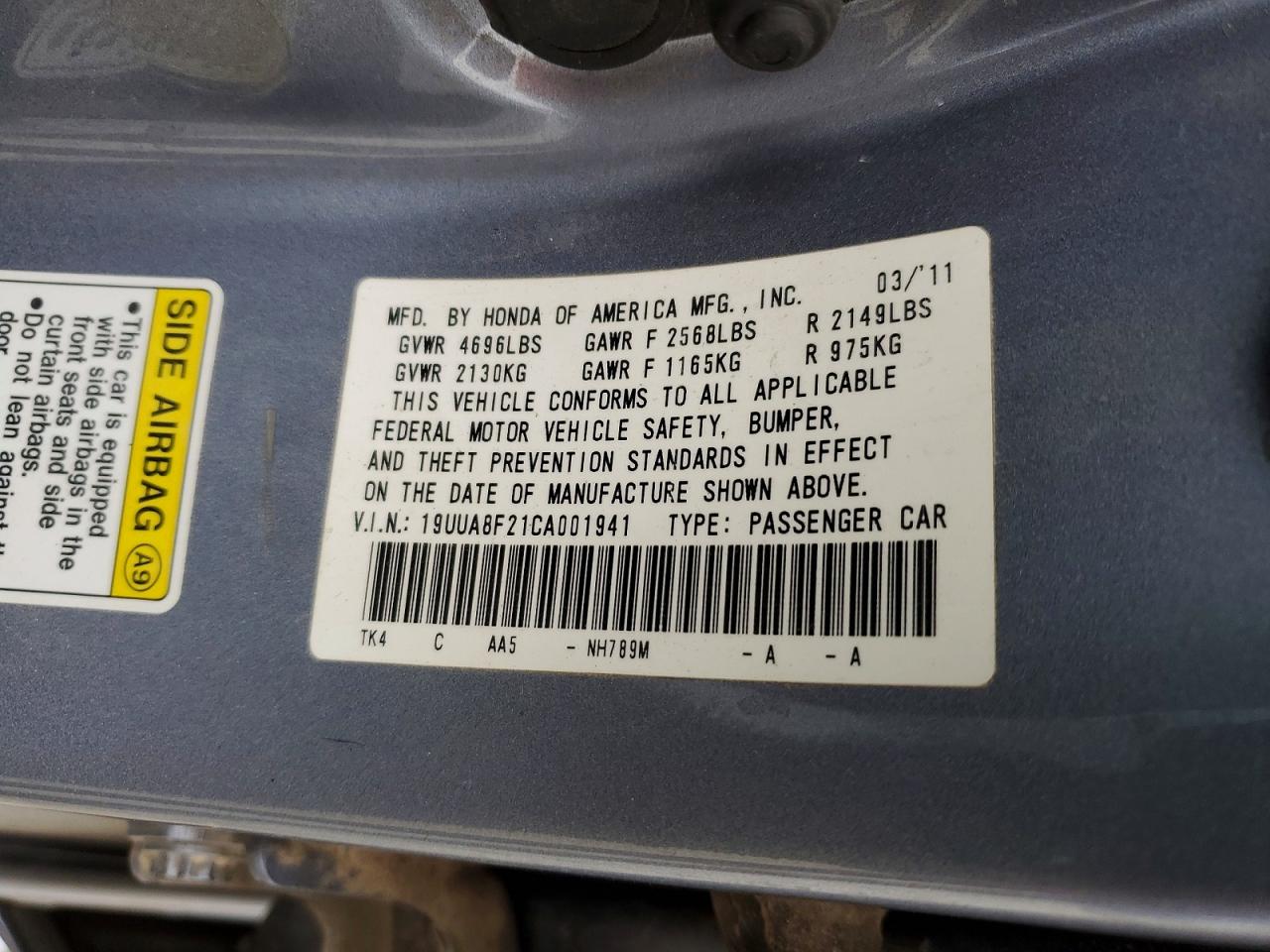 2012 ACURA TL photo 12