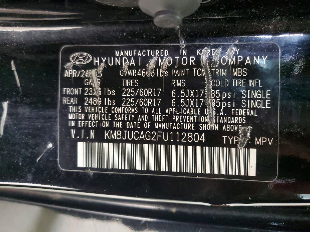 2015 HYUNDAI TUCSON LIMITED photo 13