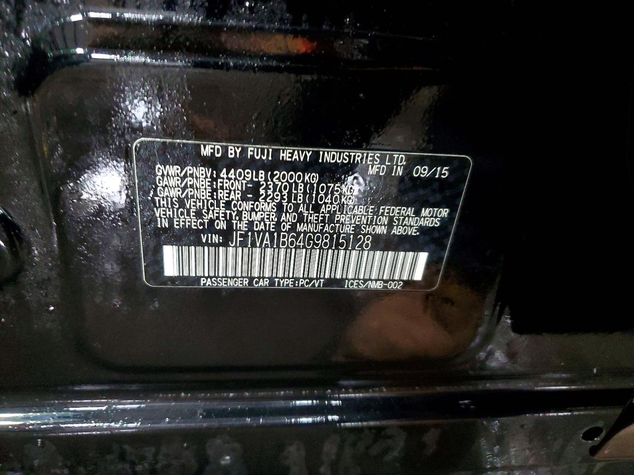 2016 SUBARU WRX photo 12