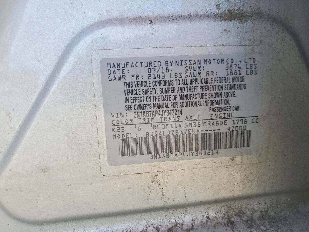 2018 NISSAN SENTRA S photo 12