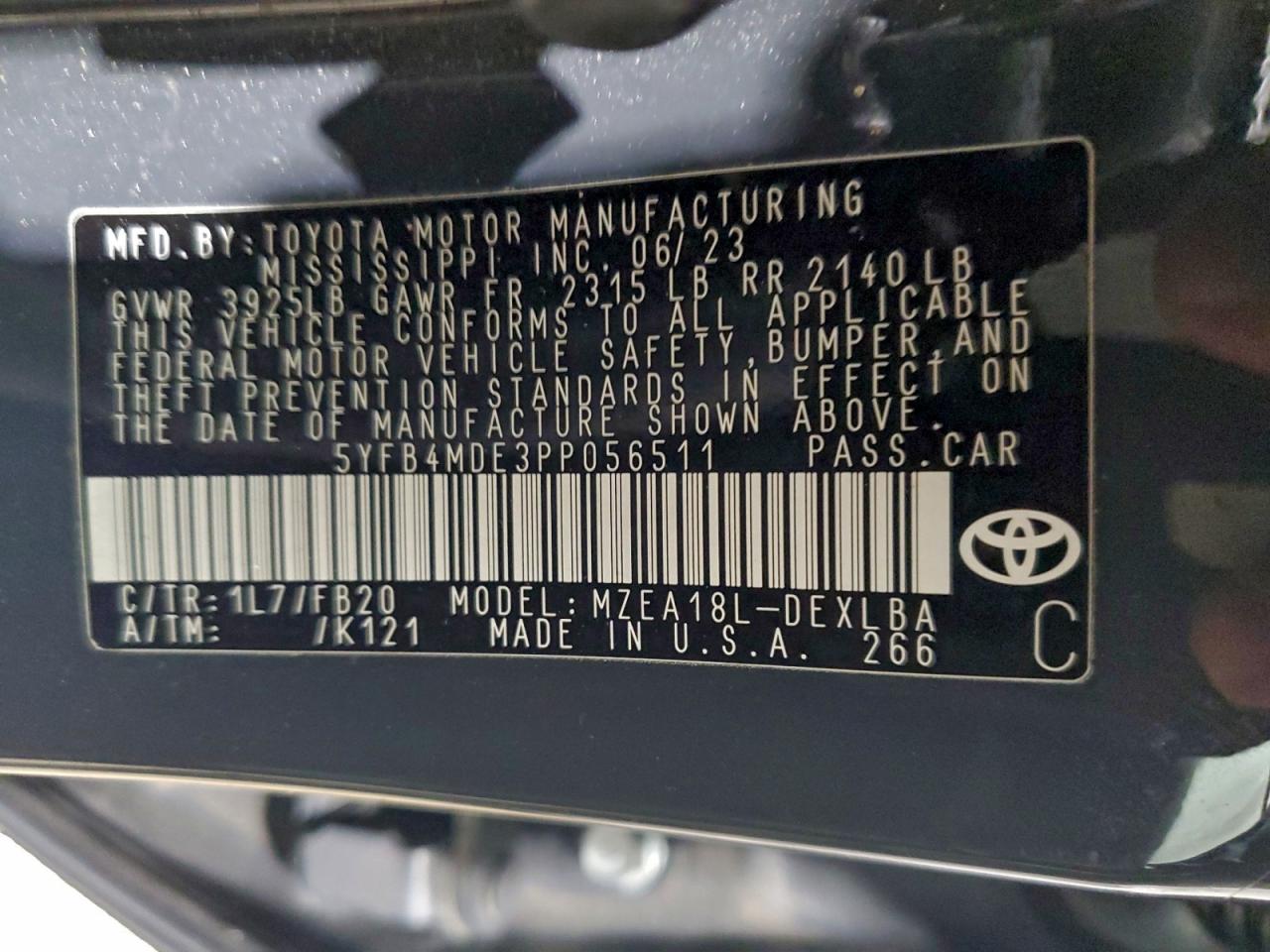 2023 TOYOTA COROLLA LE photo 12