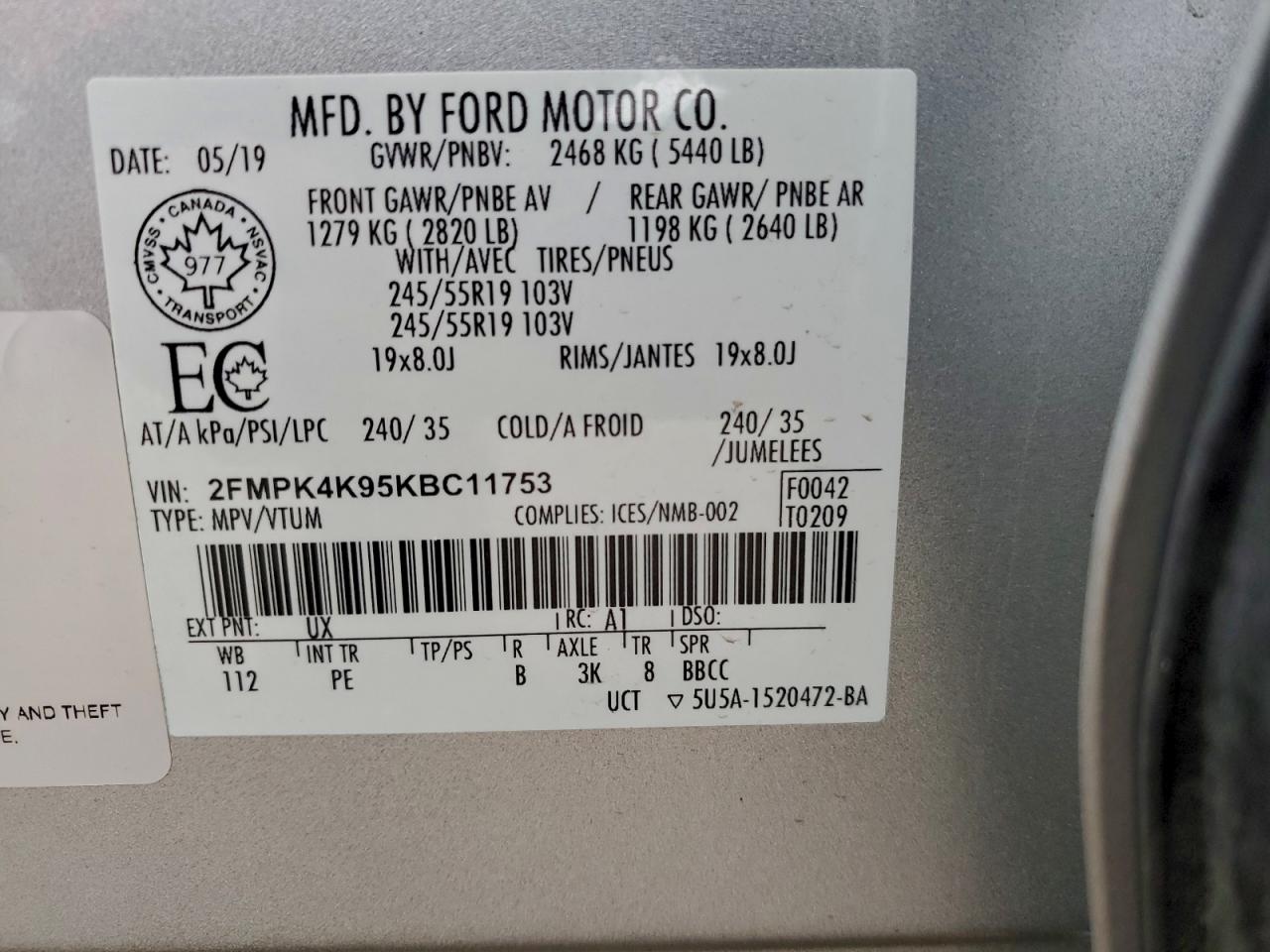 2019 FORD EDGE TITANIUM photo 14