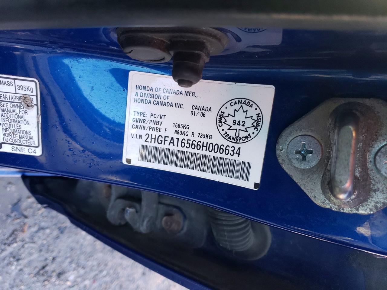 2006 HONDA CIVIC LX photo 13