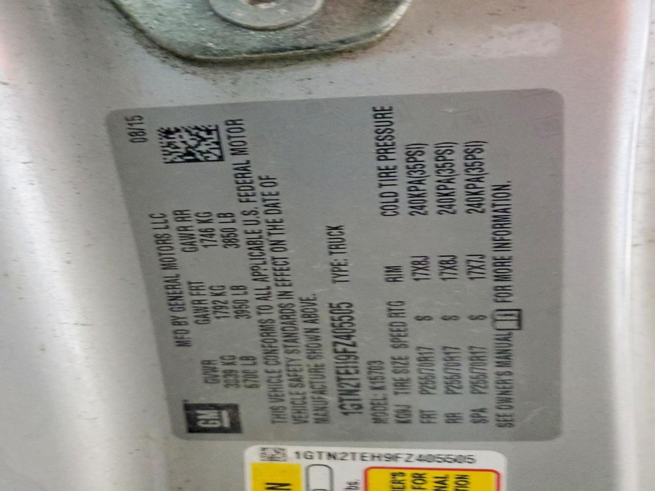2015 GMC SIERRA K1500 photo 12