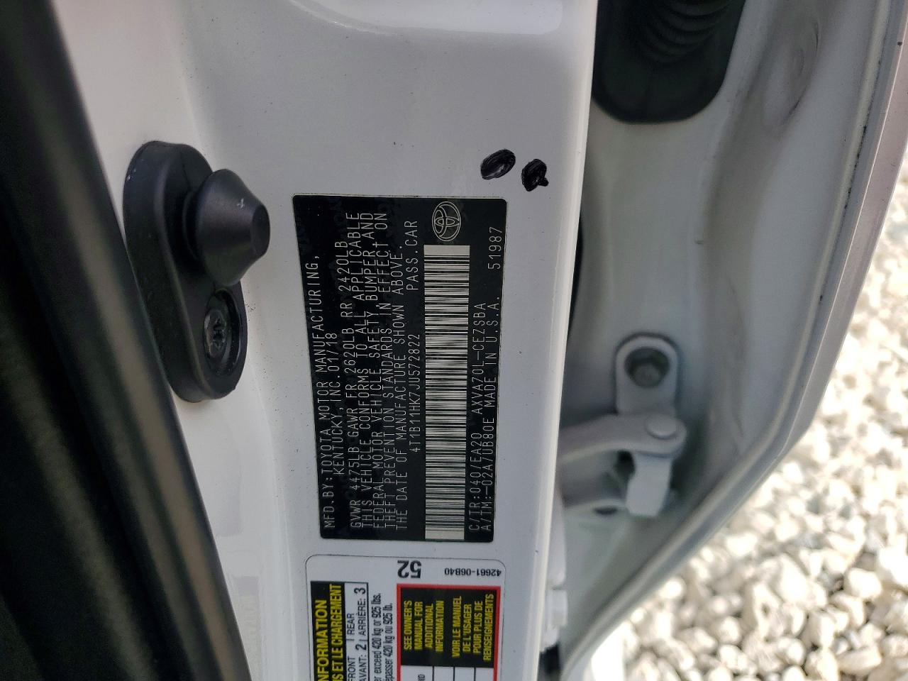 2018 TOYOTA CAMRY L photo 34