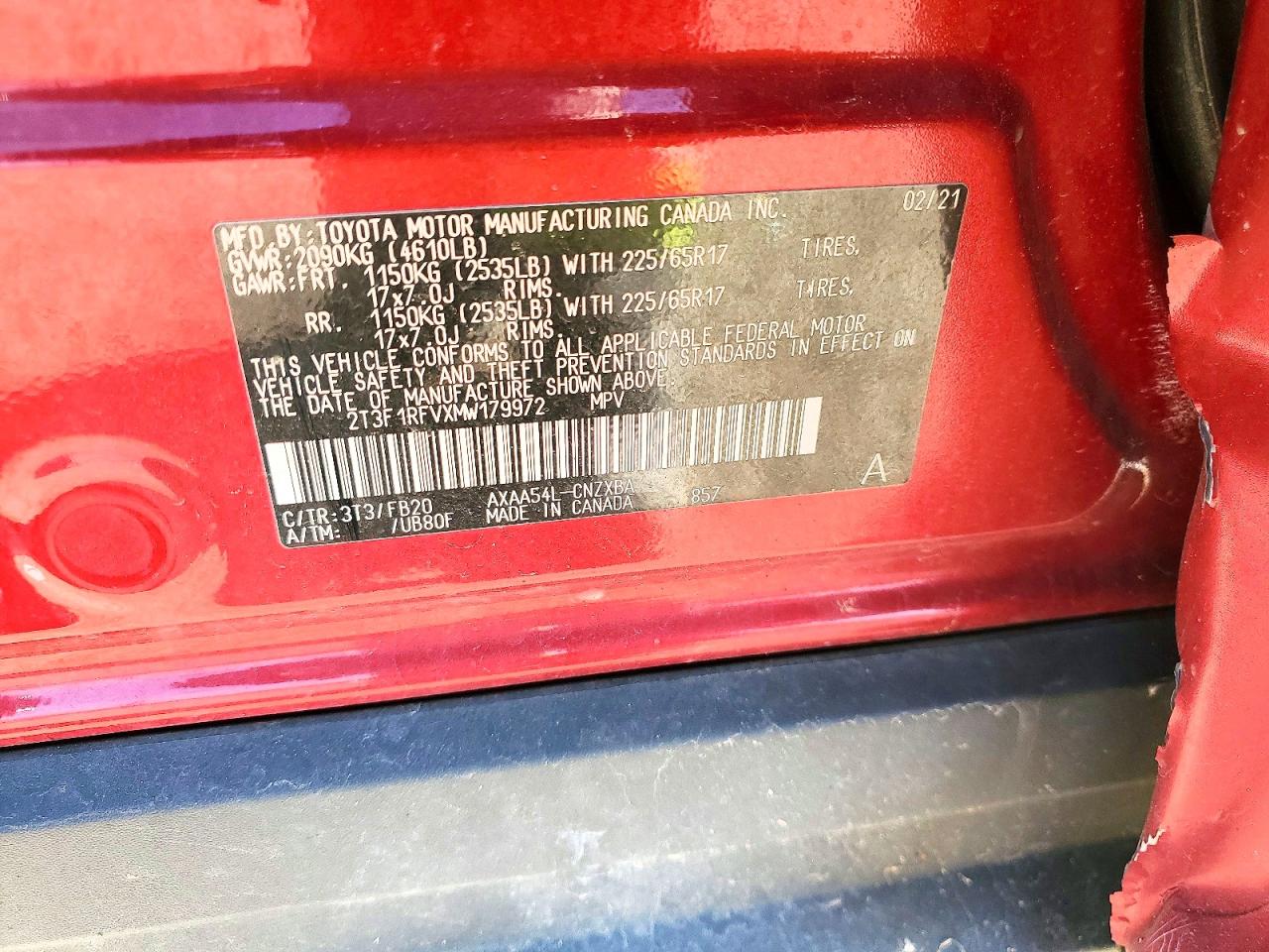 2021 TOYOTA RAV4 LE photo 13