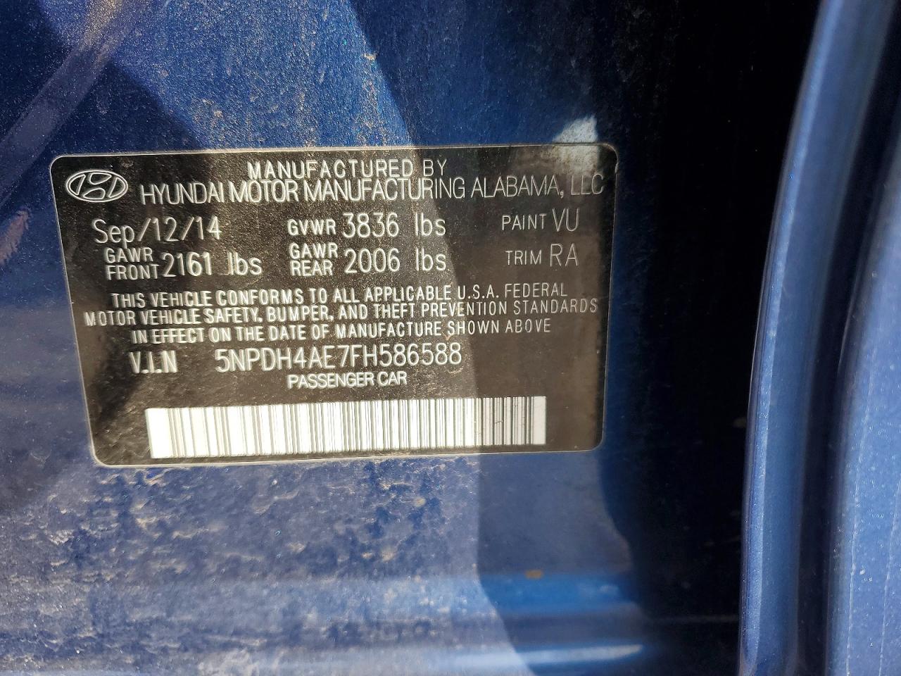 2015 HYUNDAI ELANTRA SE photo 12