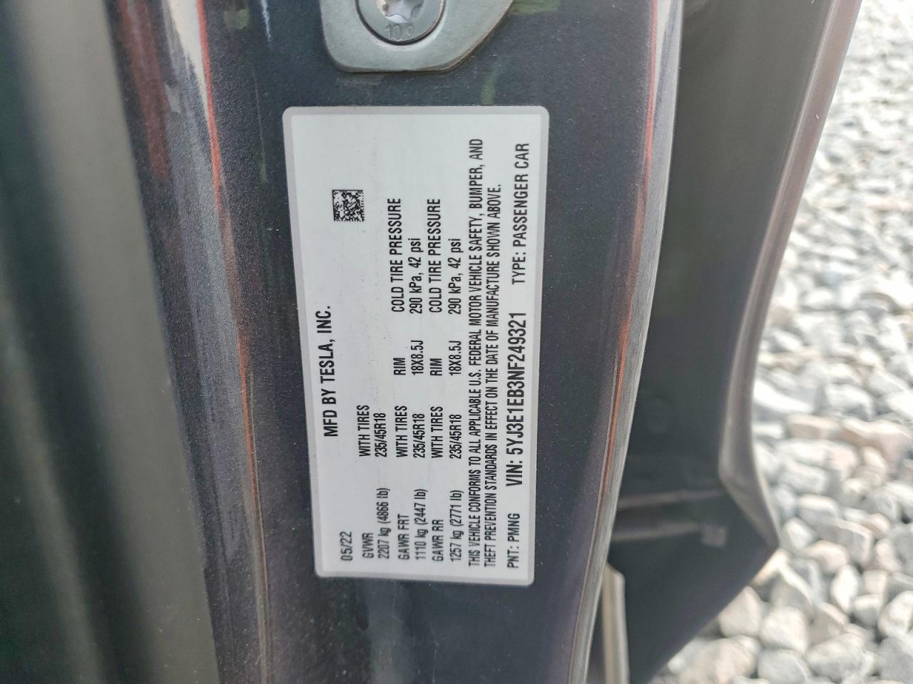 2022 TESLA MODEL 3 photo 12
