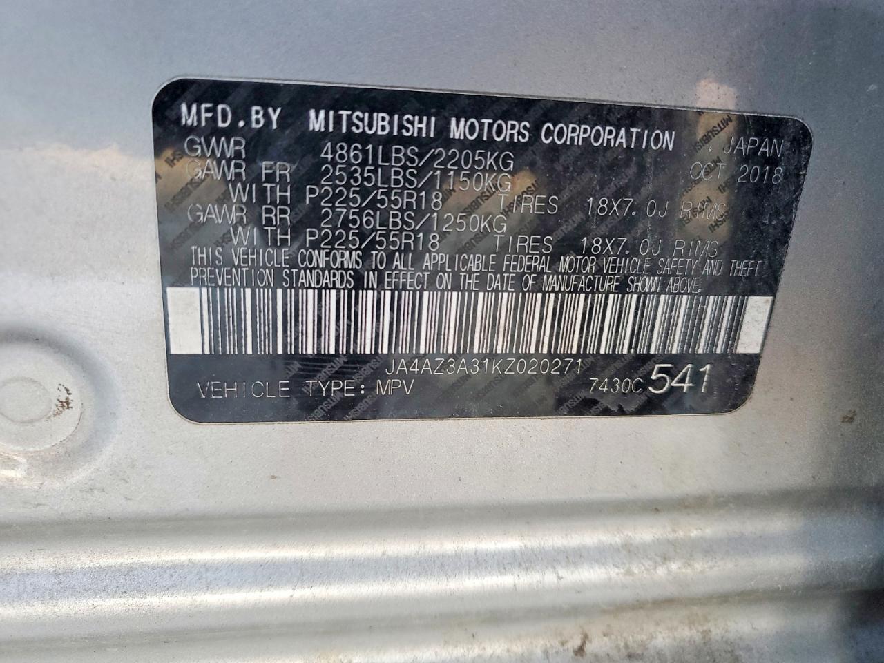 2019 MITSUBISHI OUTLANDER SE photo 13