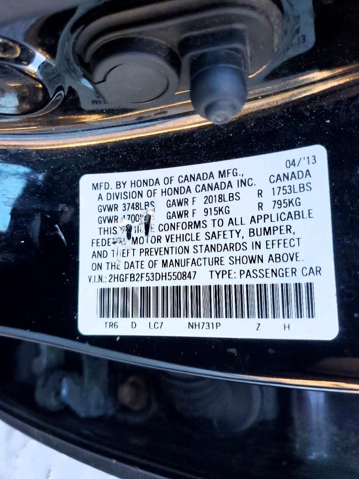 2013 HONDA CIVIC LX photo 13