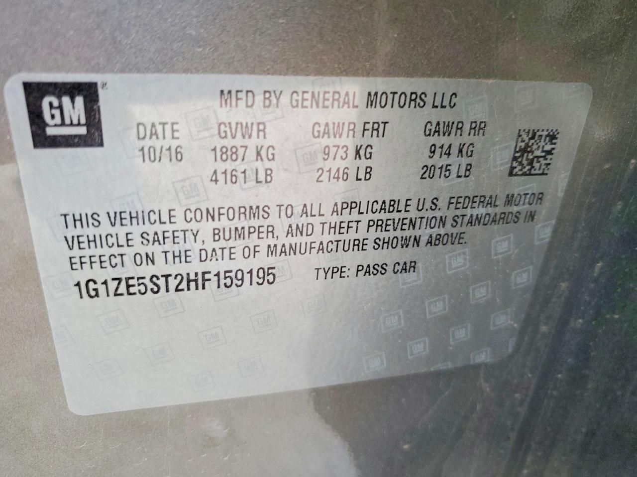 2017 CHEVROLET MALIBU LT photo 12