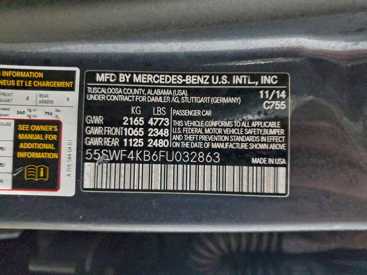 2015 MERCEDES-BENZ C 300 4MATIC photo 12