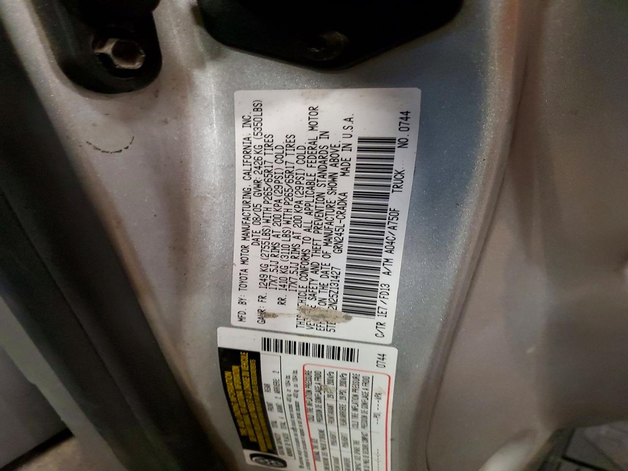 2005 TOYOTA TACOMA ACCESS CAB photo 12