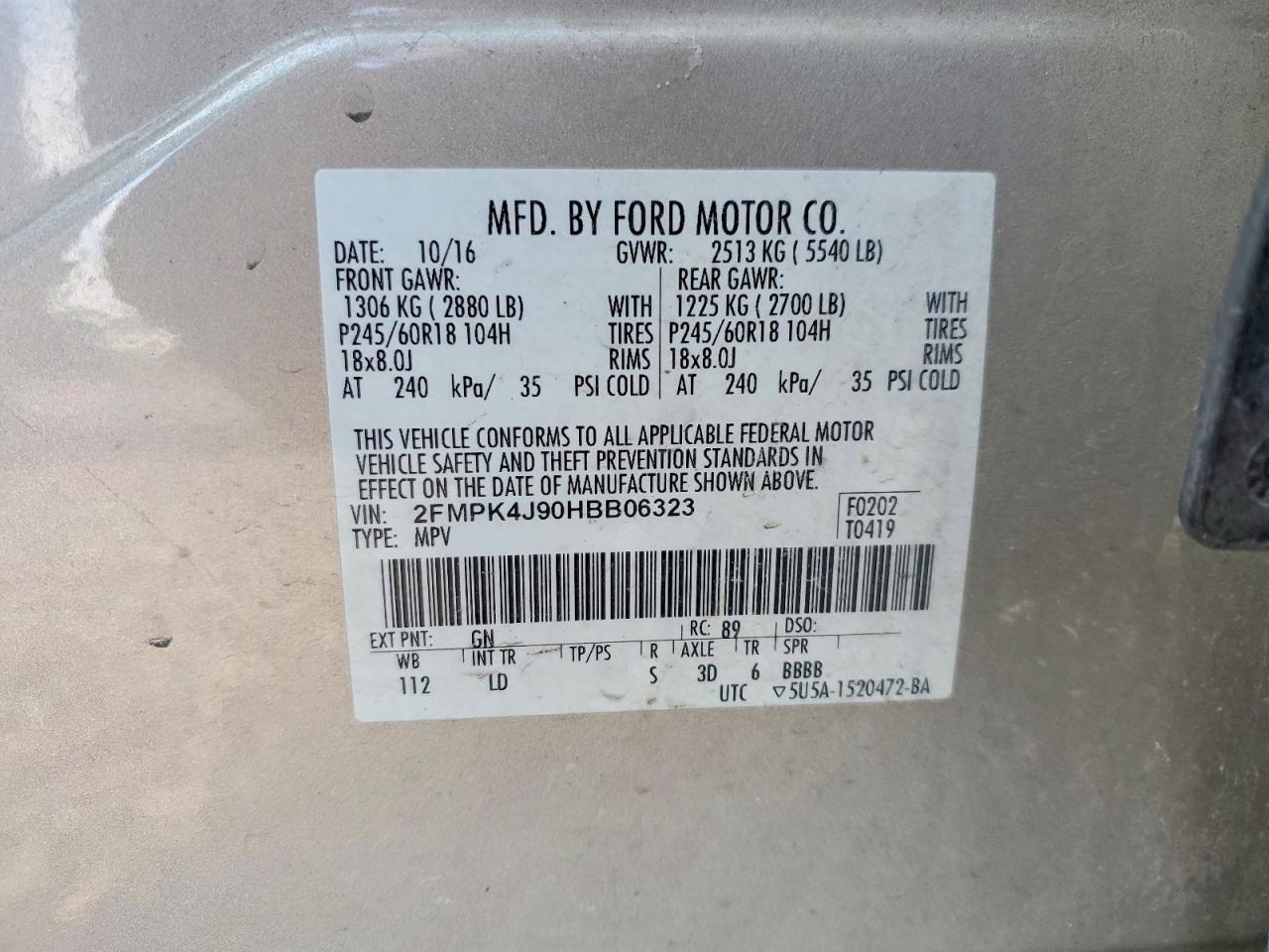 2017 FORD EDGE SEL photo 13