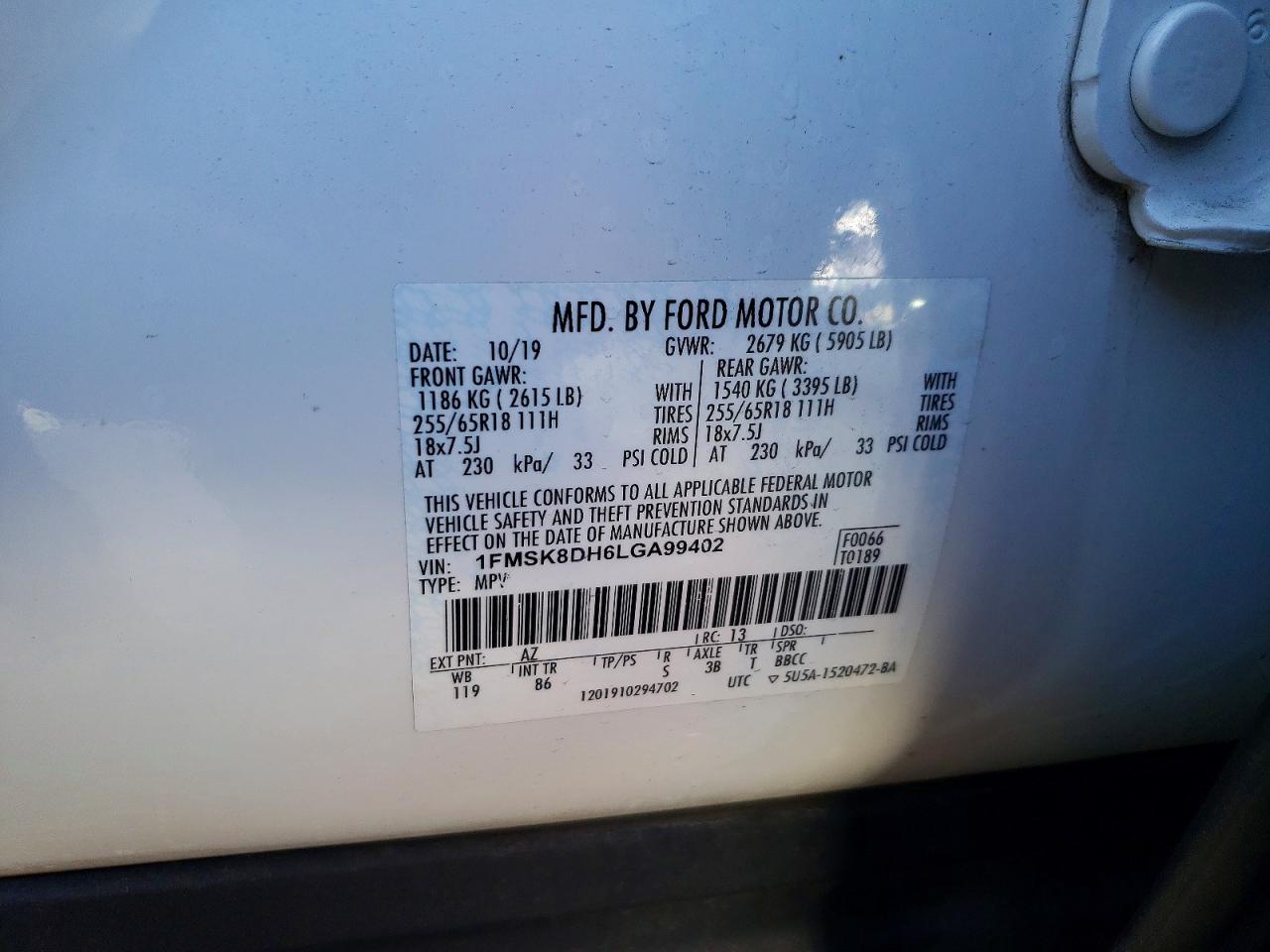 2020 FORD EXPLORER XLT photo 13