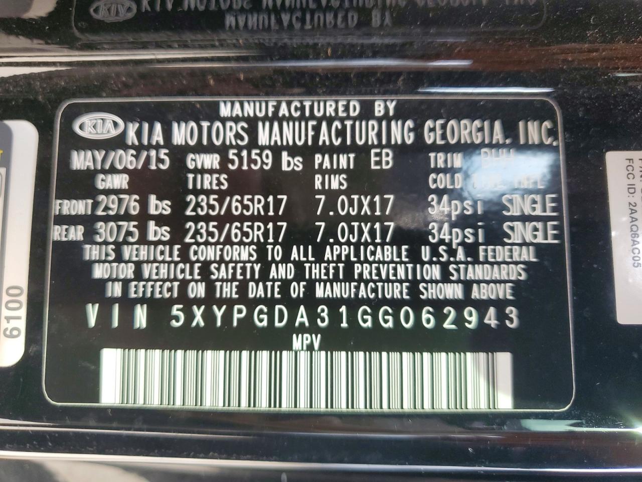 2016 KIA SORENTO LX photo 12