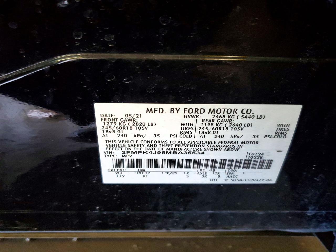2021 FORD EDGE SEL photo 14