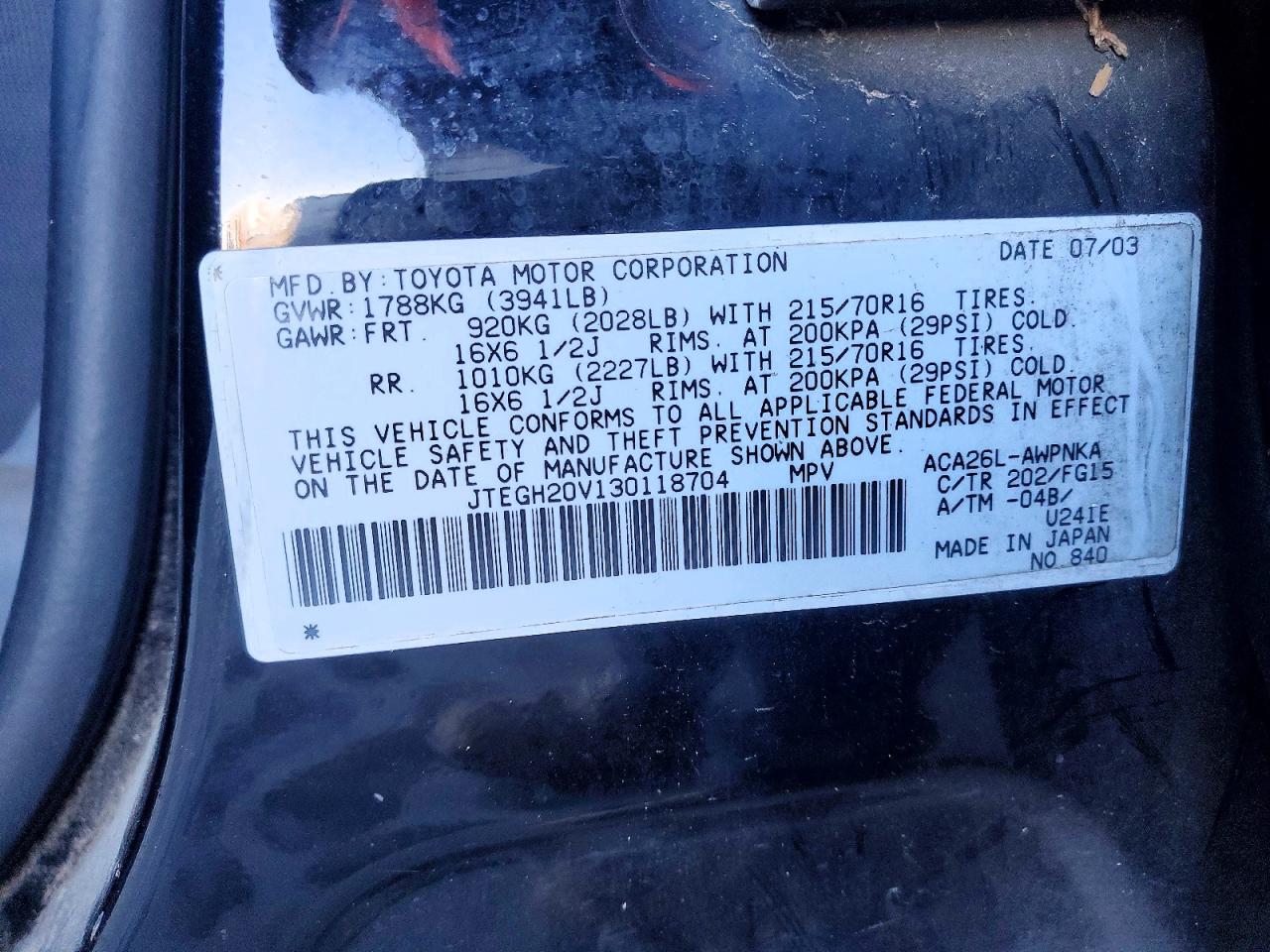 2003 TOYOTA RAV4 photo 13