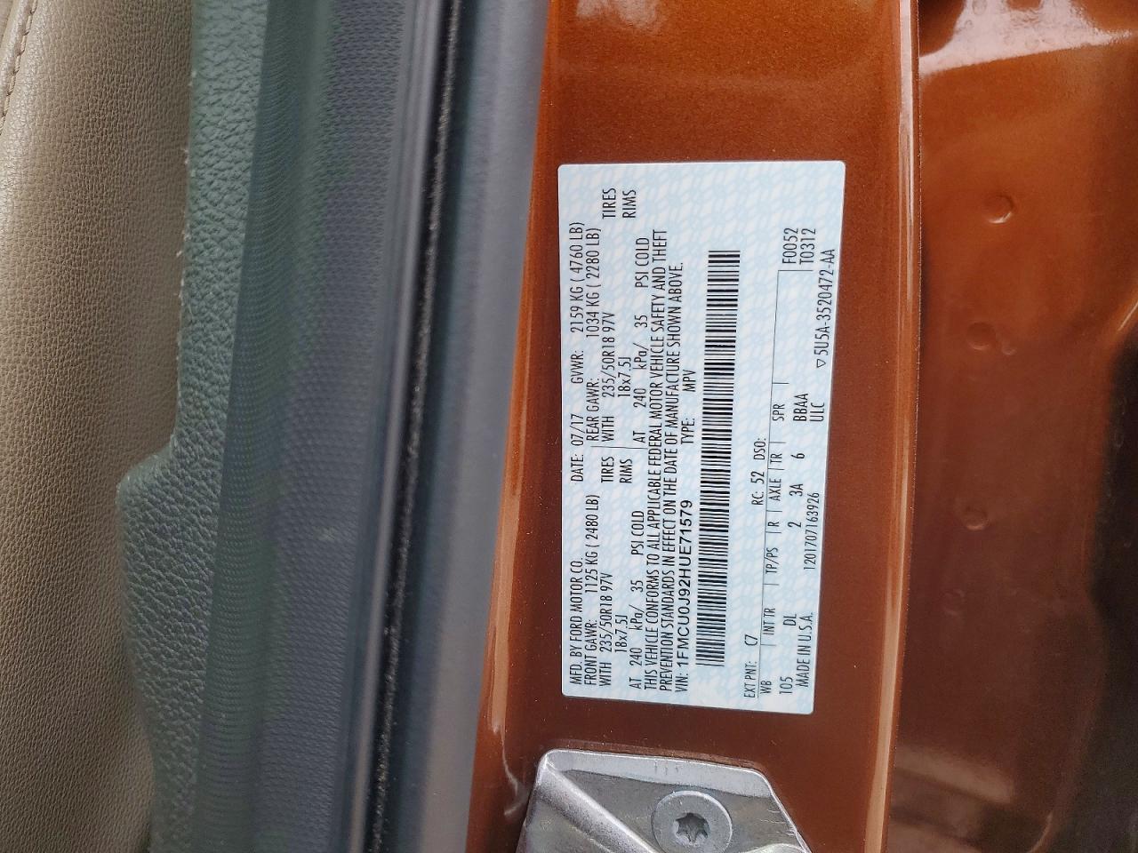 2017 FORD ESCAPE TITANIUM photo 12