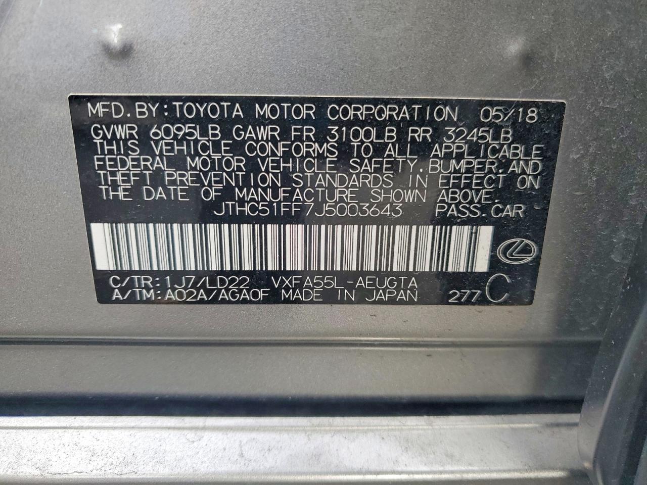 2018 LEXUS LS 500 BASE photo 12