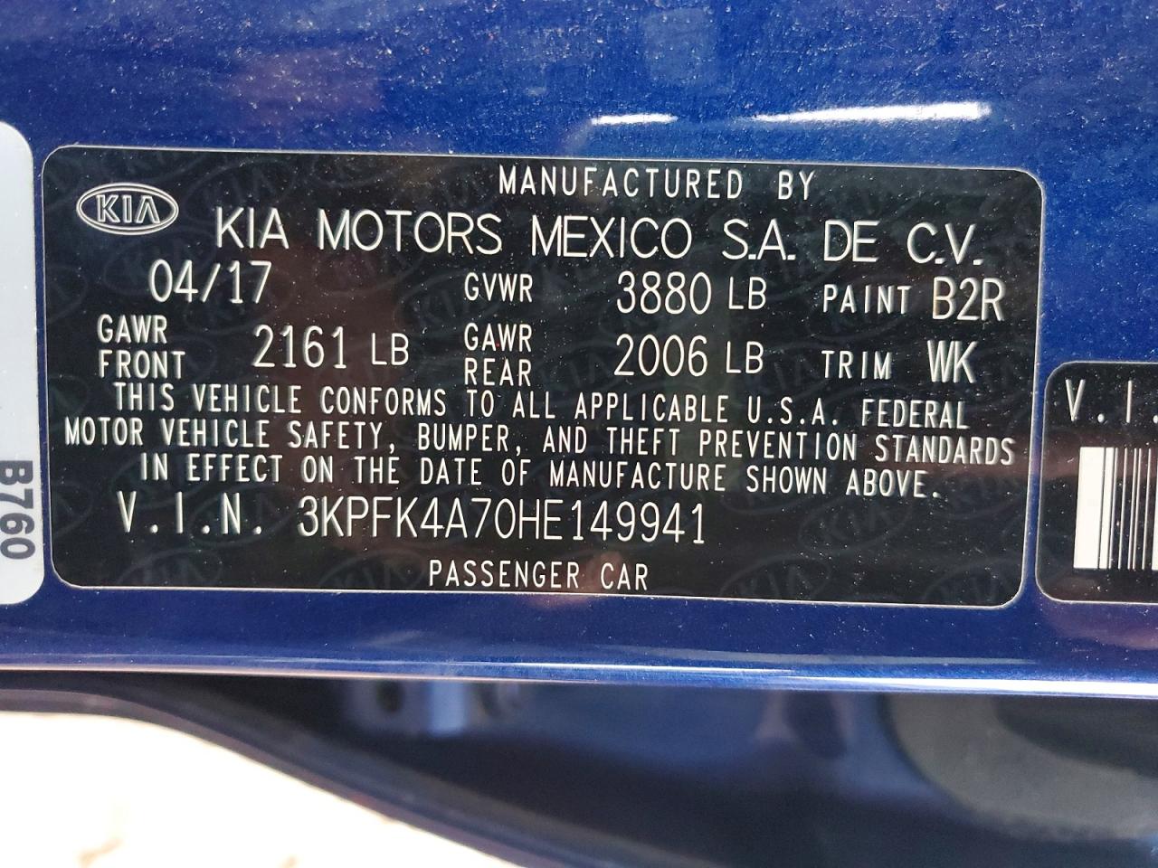 2017 KIA FORTE LX photo 12