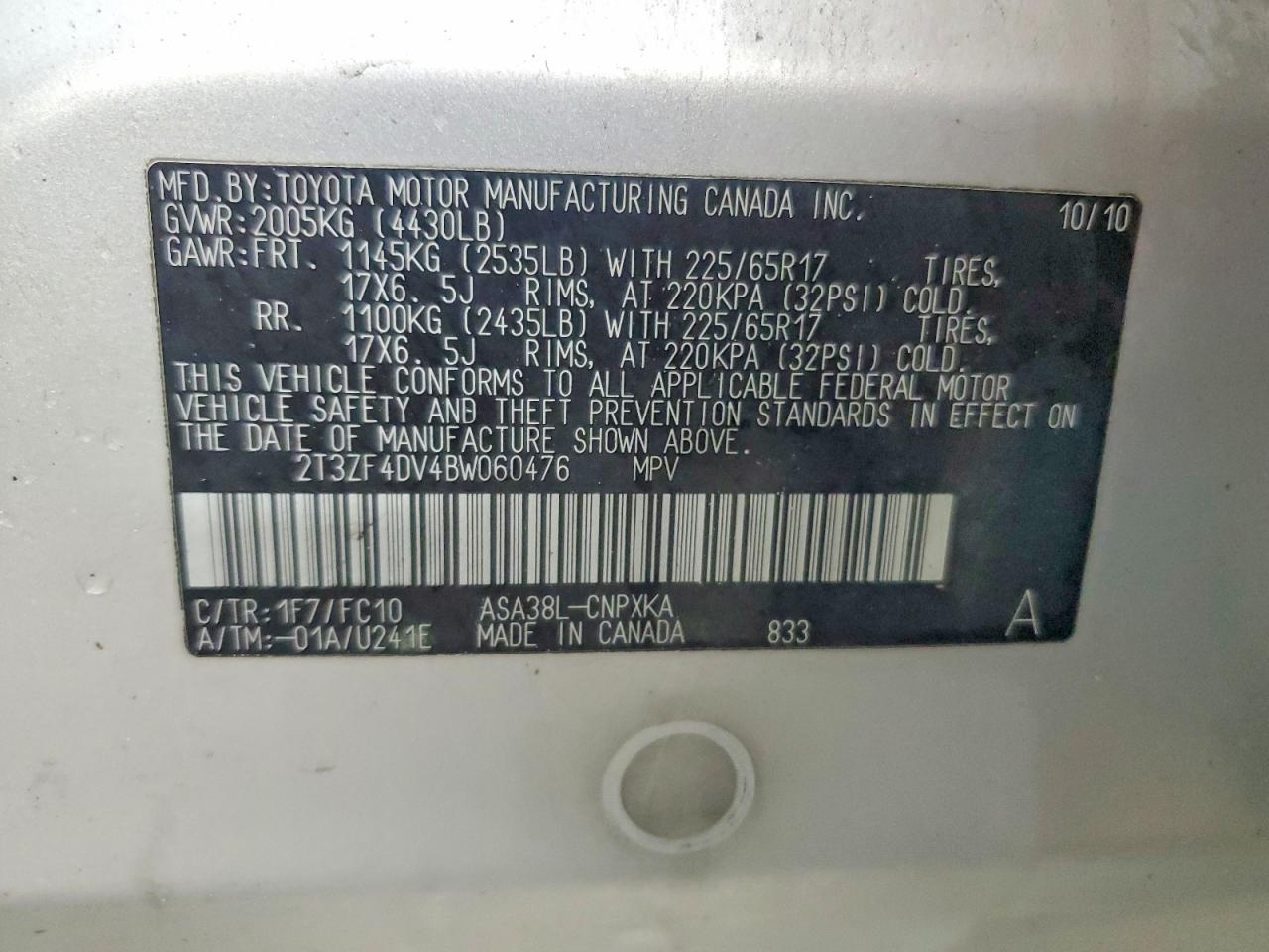 2011 TOYOTA RAV4 photo 12