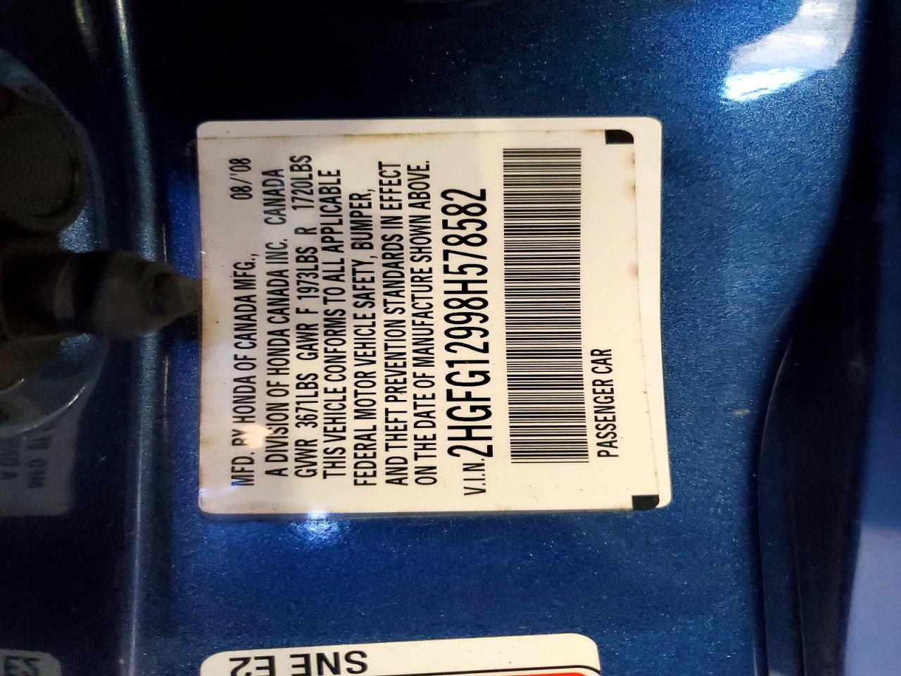 2008 HONDA CIVIC EXL photo 12