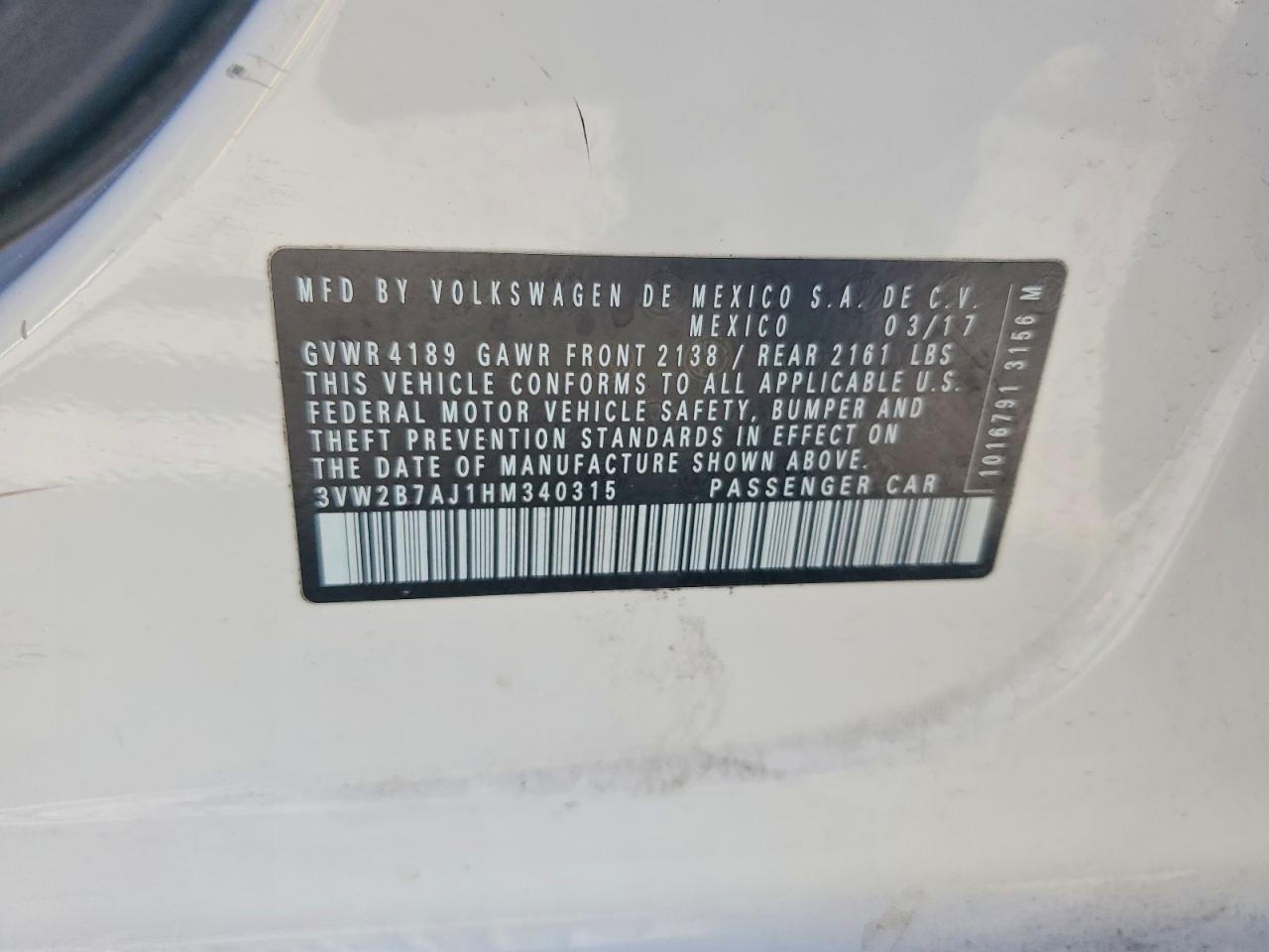 2017 VOLKSWAGEN JETTA S photo 12