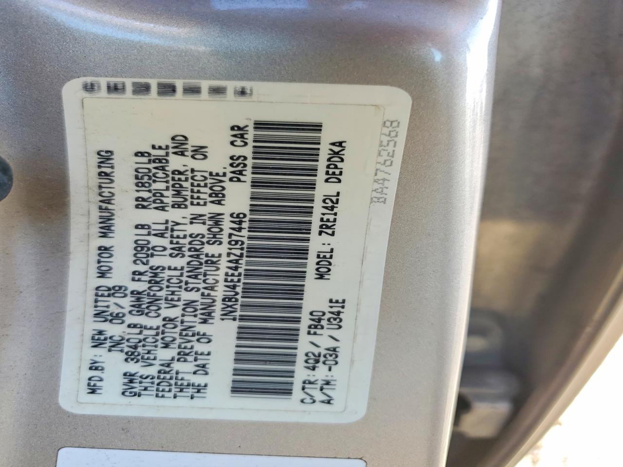 2010 TOYOTA COROLLA BASE photo 12