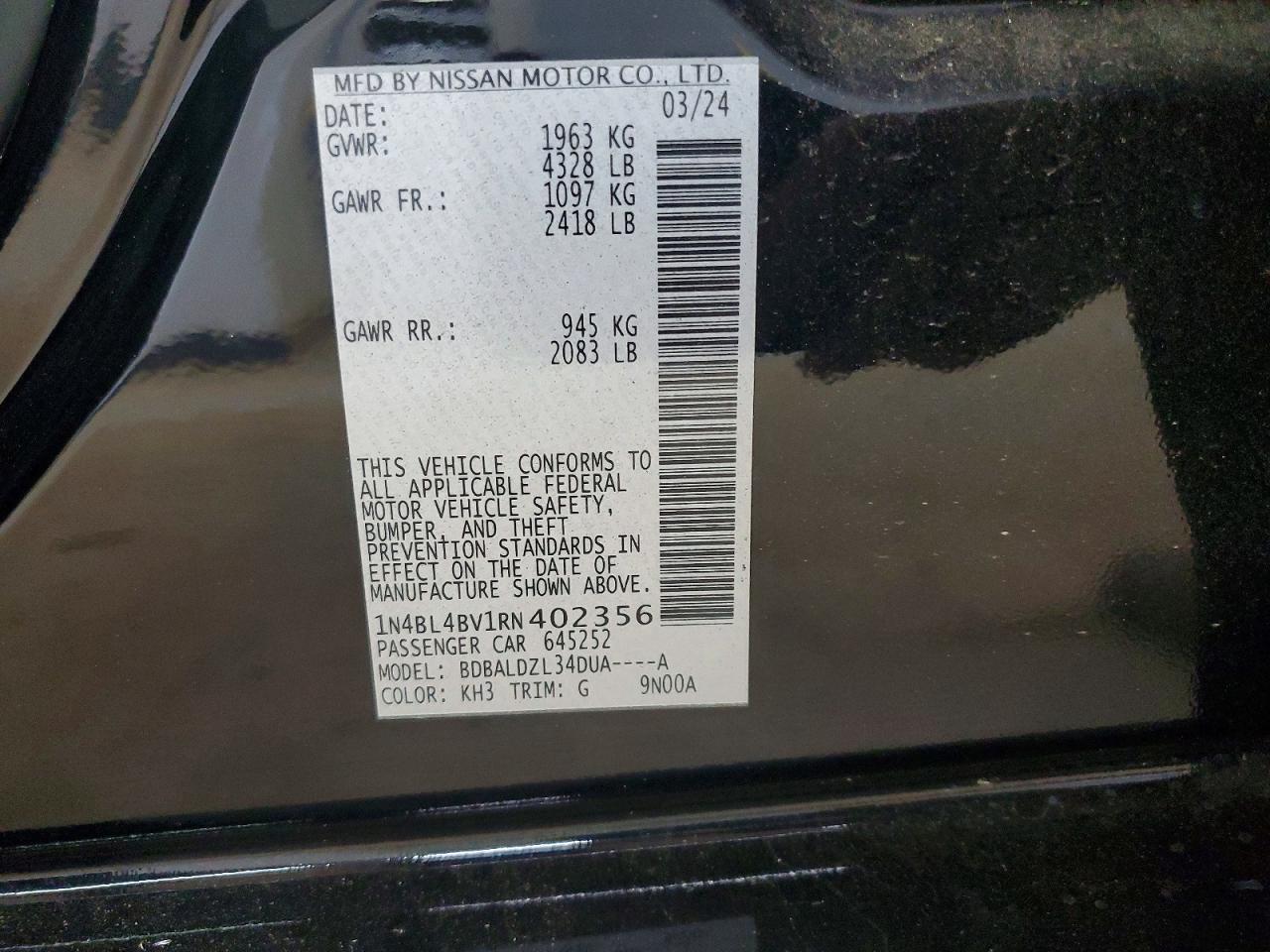 2024 NISSAN ALTIMA S photo 12
