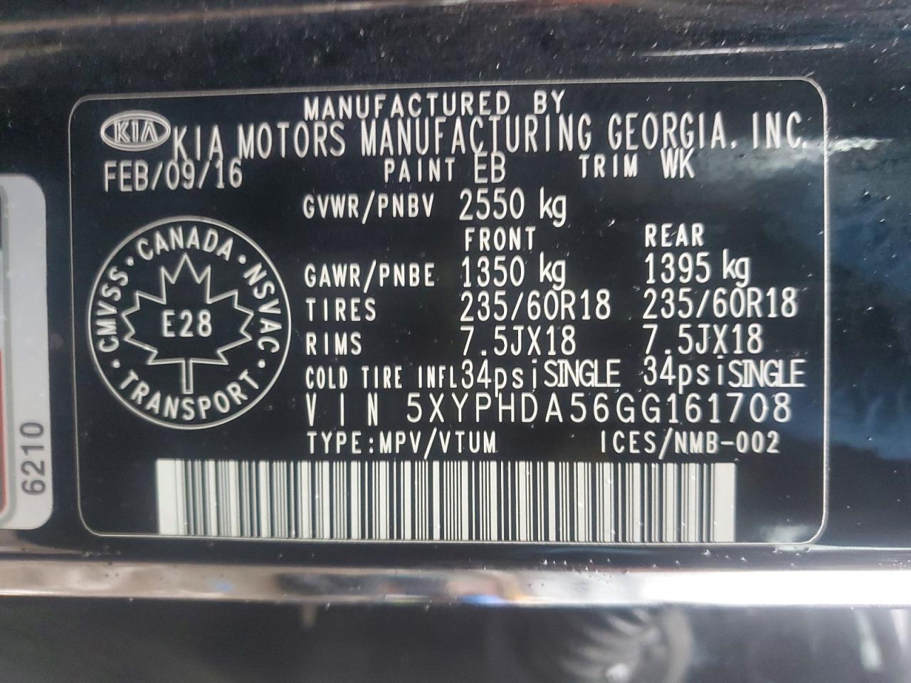 2016 KIA SORENTO EX photo 13