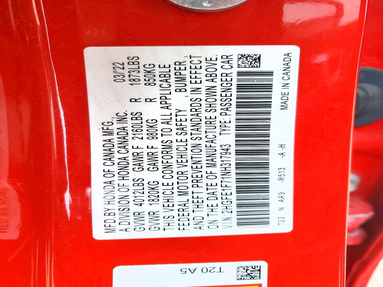 2022 HONDA CIVIC EX photo 13