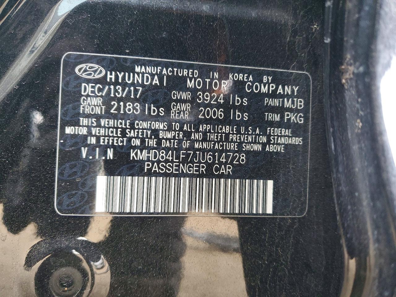 2018 HYUNDAI ELANTRA SEL photo 12