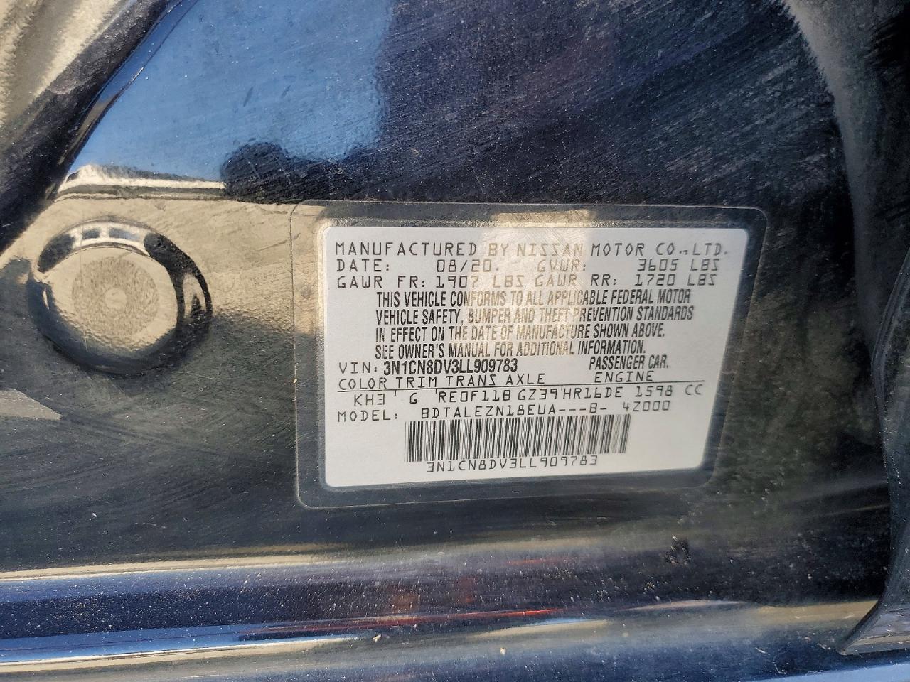 2020 NISSAN VERSA S photo 12