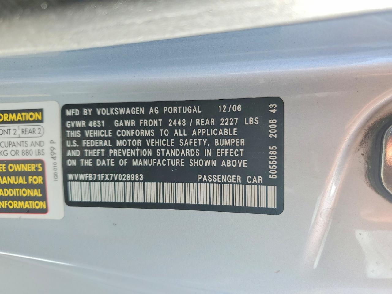 2007 VOLKSWAGEN EOS 3.2L photo 23