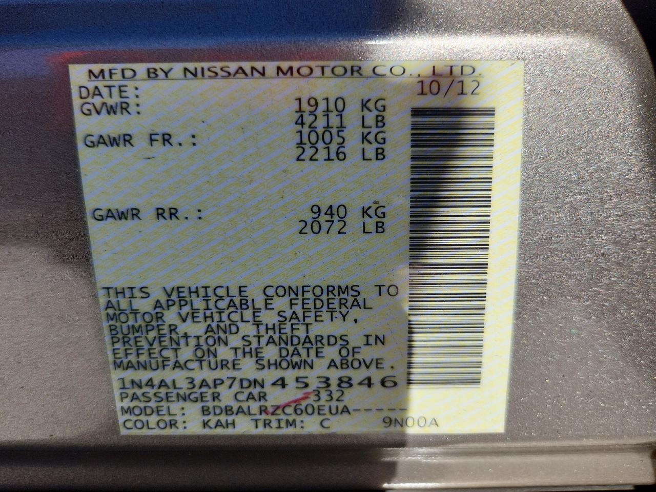 2013 NISSAN ALTIMA 2.5 photo 12