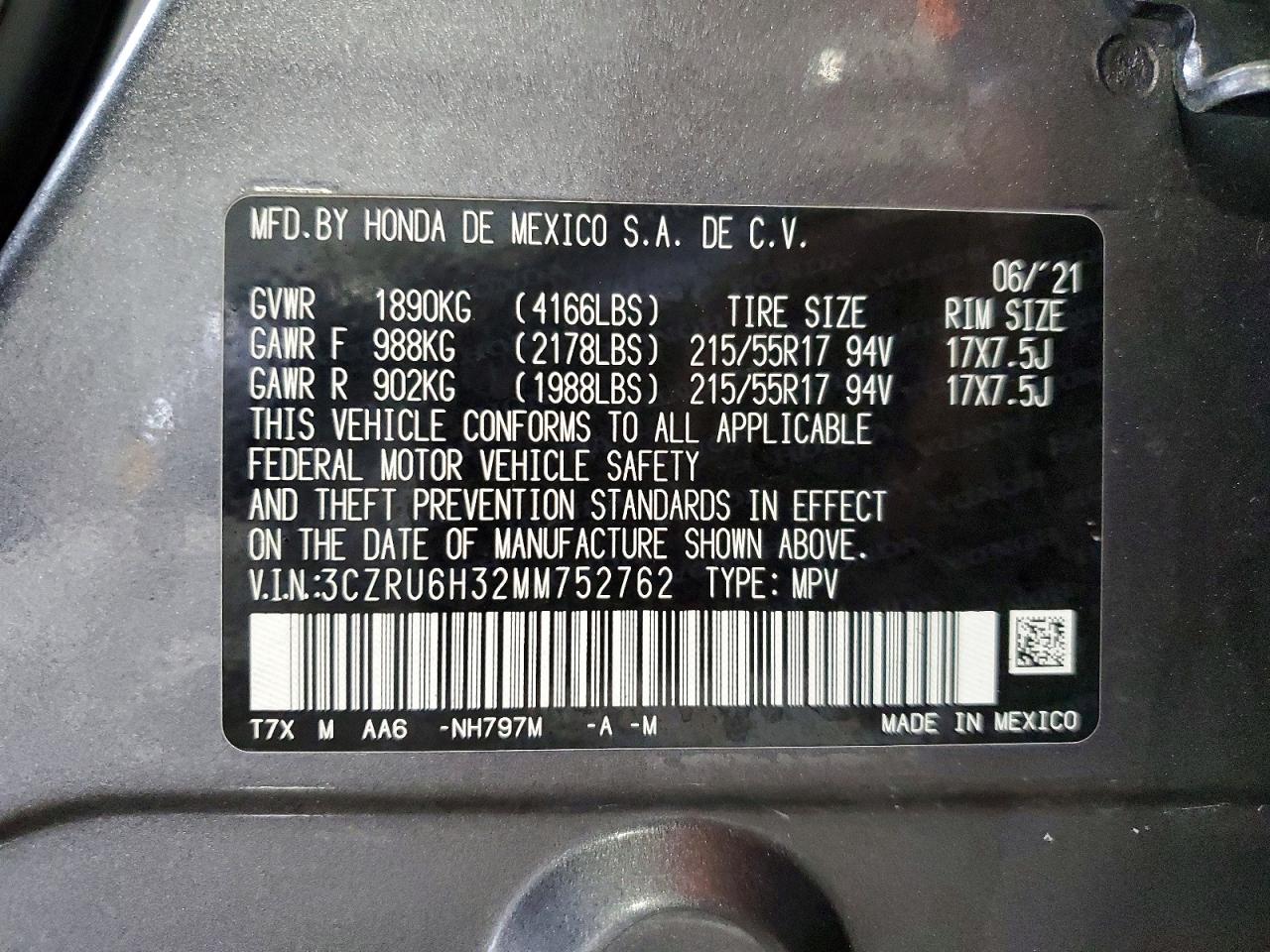 2021 HONDA HR-V LX photo 13