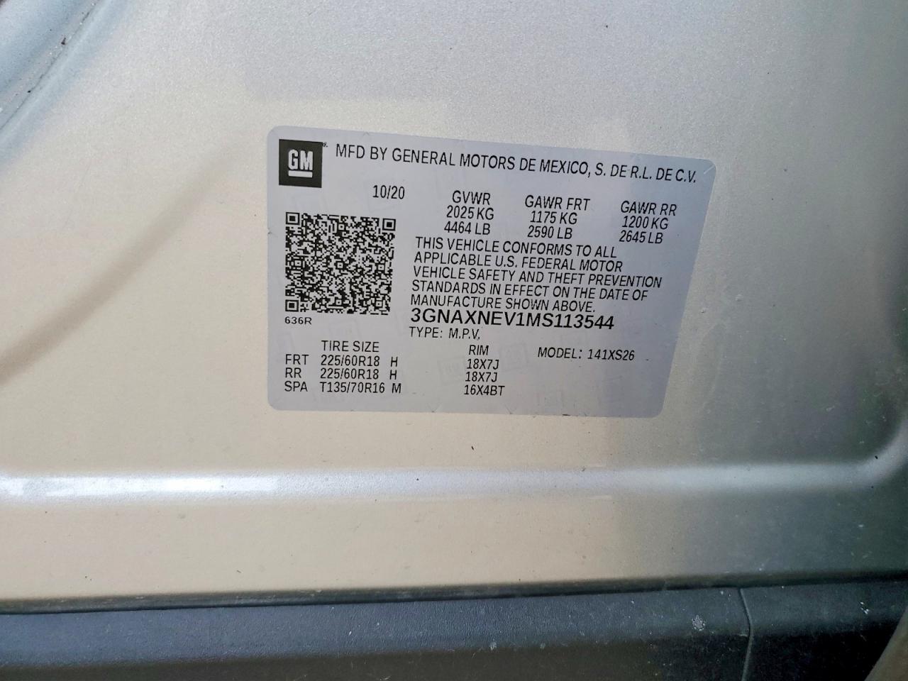 2021 CHEVROLET EQUINOX PREMIER photo 34