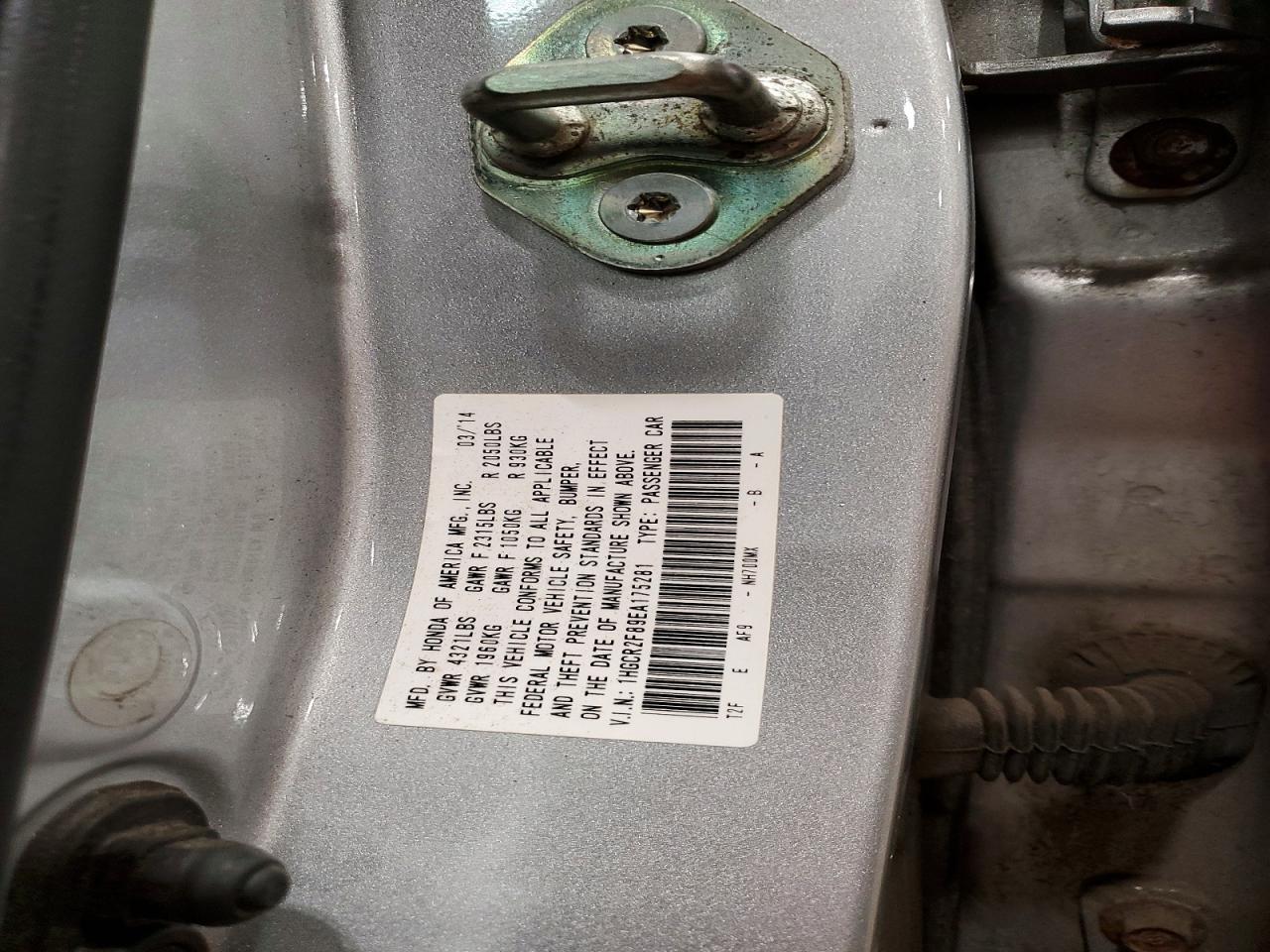2014 HONDA ACCORD EXL photo 12