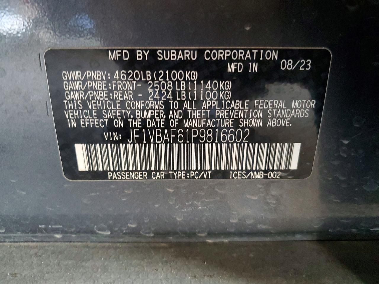 2023 SUBARU WRX PREMIUM photo 12