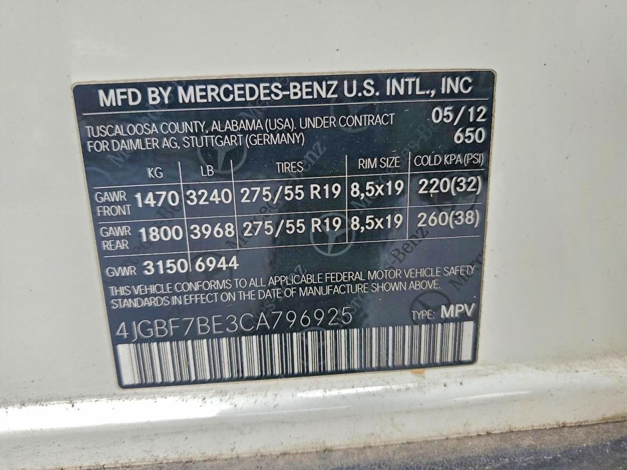 2012 MERCEDES-BENZ GL 450 4MATIC photo 12