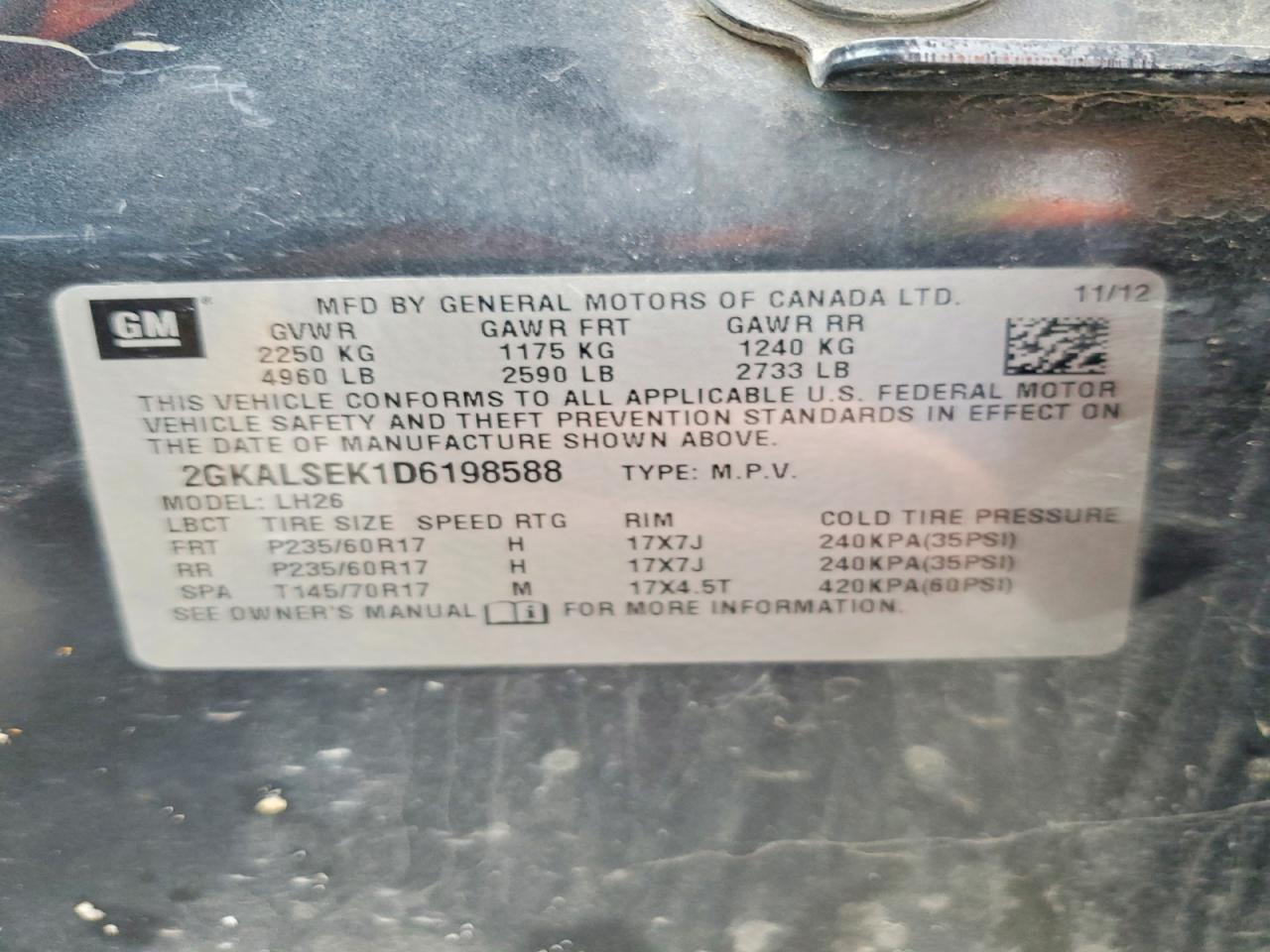 2013 GMC TERRAIN SLE photo 12