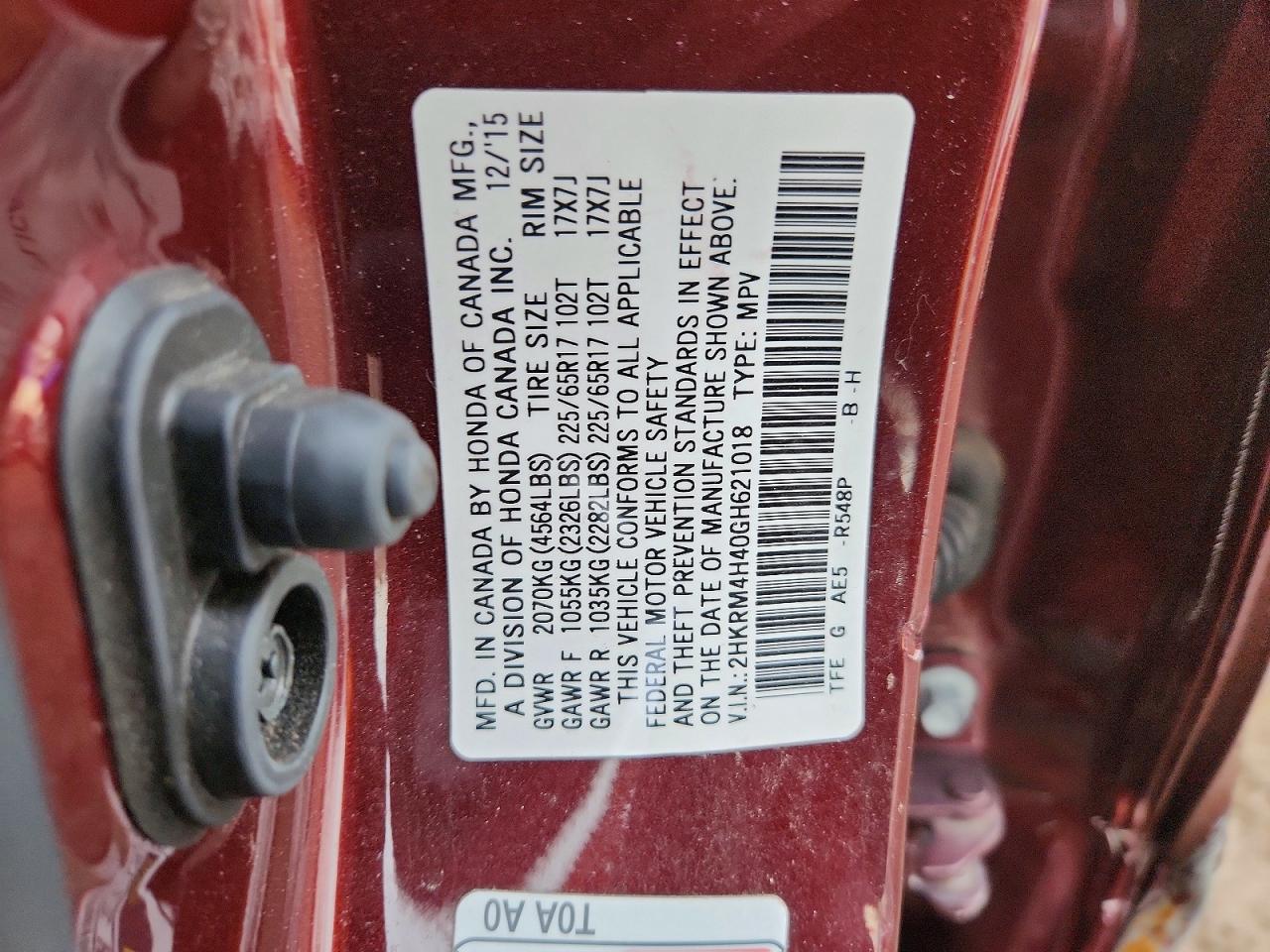 2016 HONDA CR-V SE photo 13