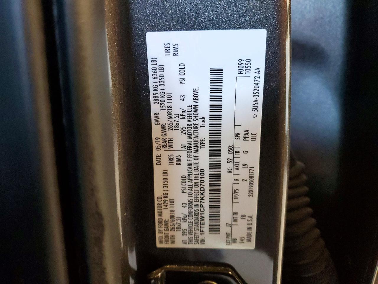 2019 FORD F150 SUPERCREW photo 13