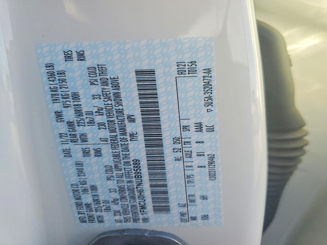 2022 FORD ESCAPE SEL photo 13