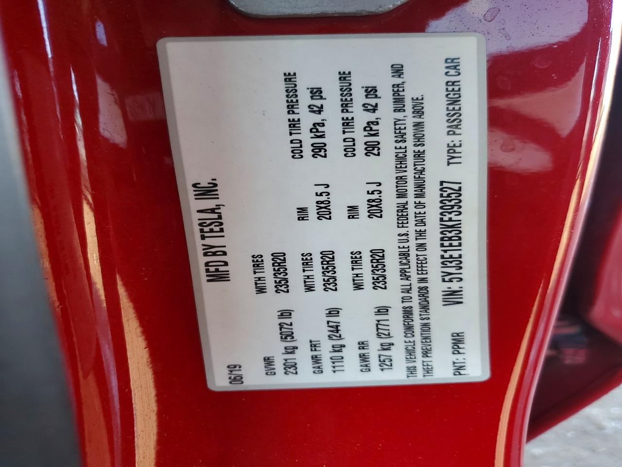 2019 TESLA MODEL 3 photo 12